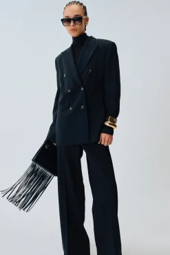 BLAZER CROISÃ EN TOILE DE LAINE