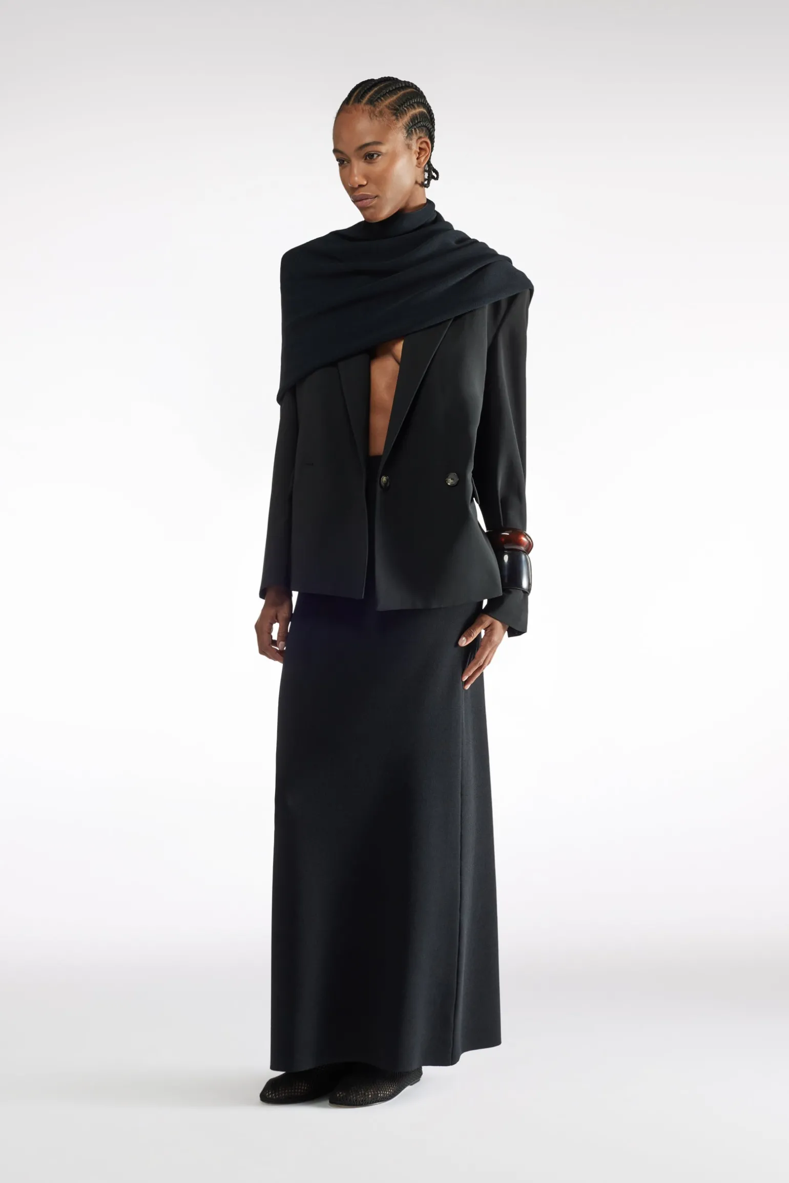 BLAZER EN TOILE DE LAINE Ã DOUBLE BOUTONNAGE