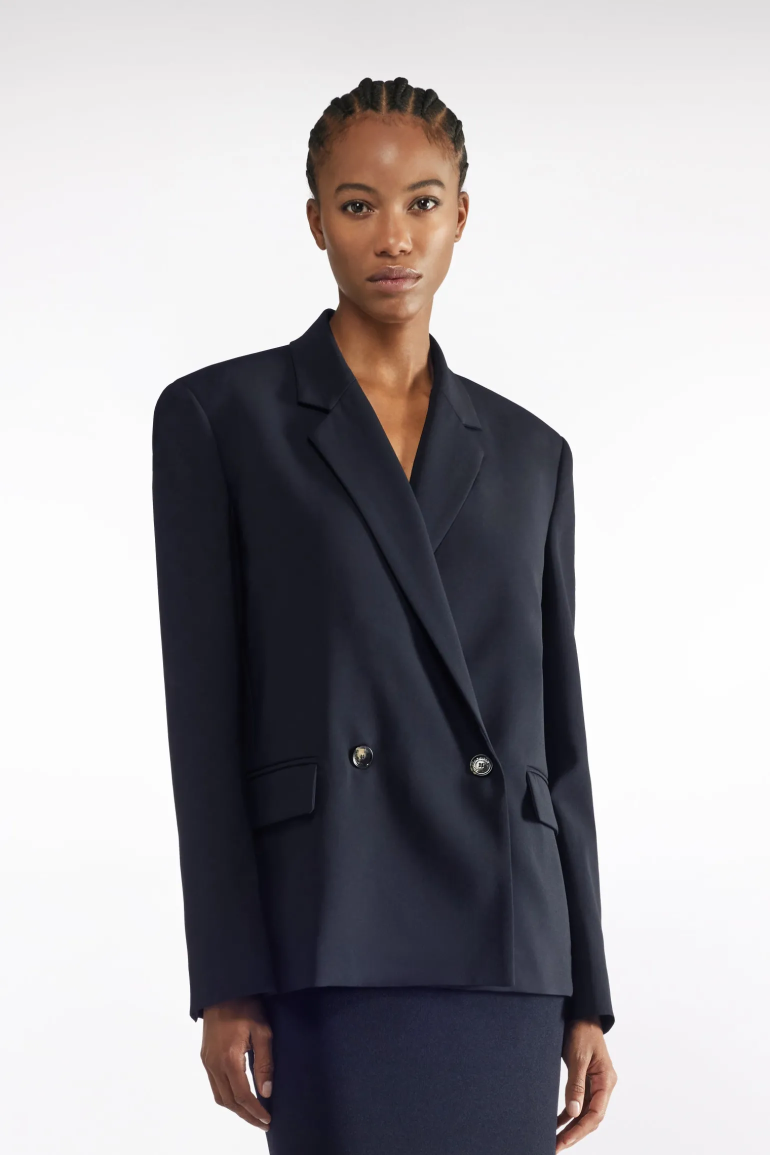 BLAZER EN TOILE DE LAINE Ã DOUBLE BOUTONNAGE