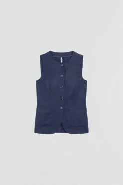GILET EN LIN-VISCOSE