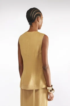 GILET EN LIN-VISCOSE