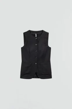 GILET EN LIN-VISCOSE