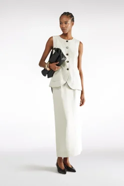 JUPE EN LIN-VISCOSE