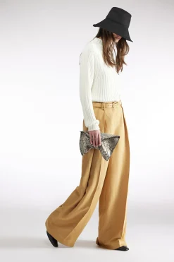 PANTALON EN LIN-VISCOSE