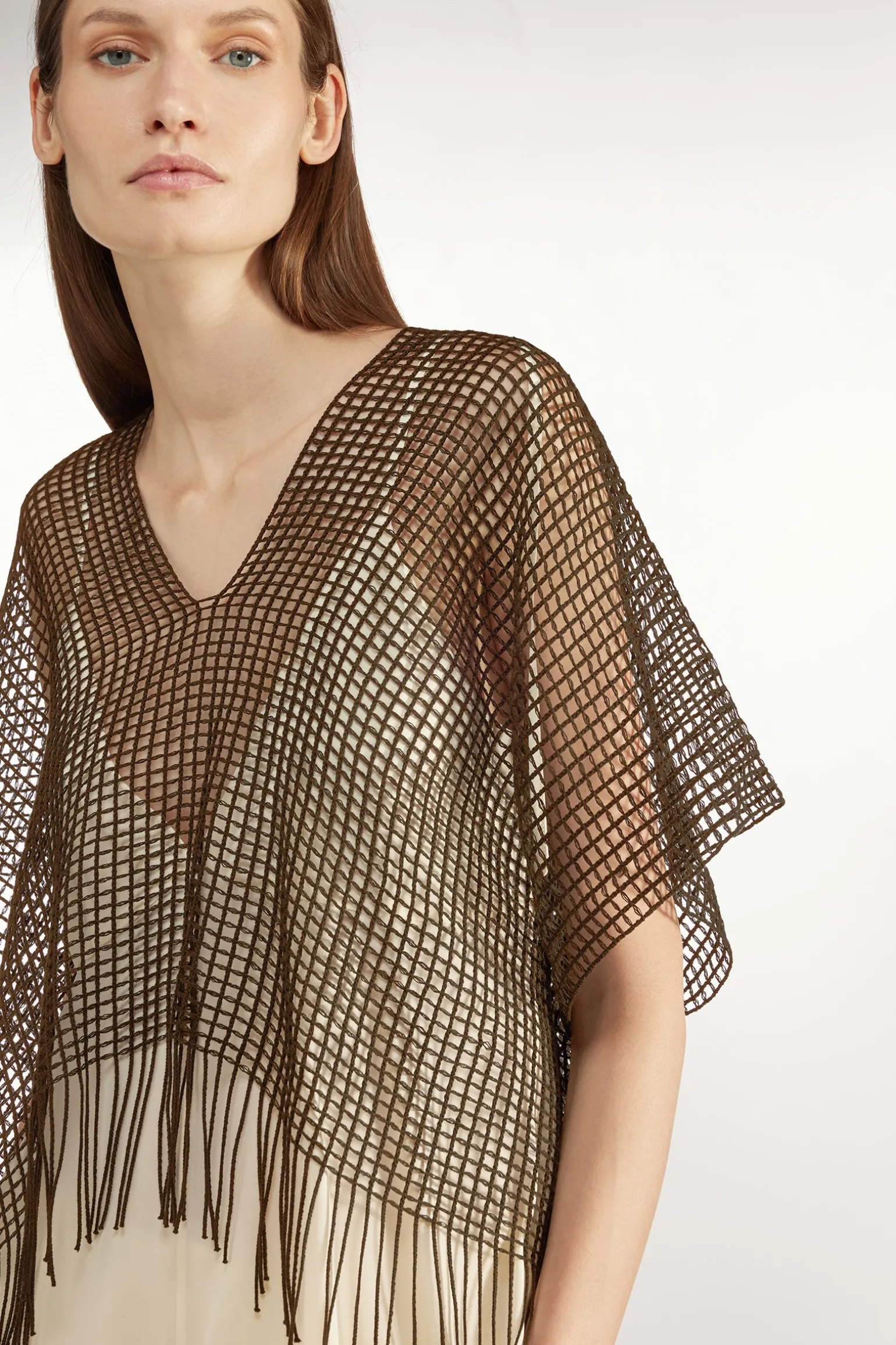 PONCHO EN FILET DE COTON