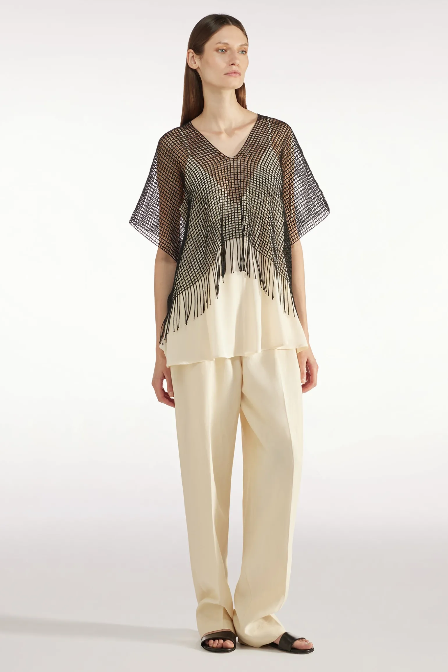 PONCHO EN FILET DE COTON