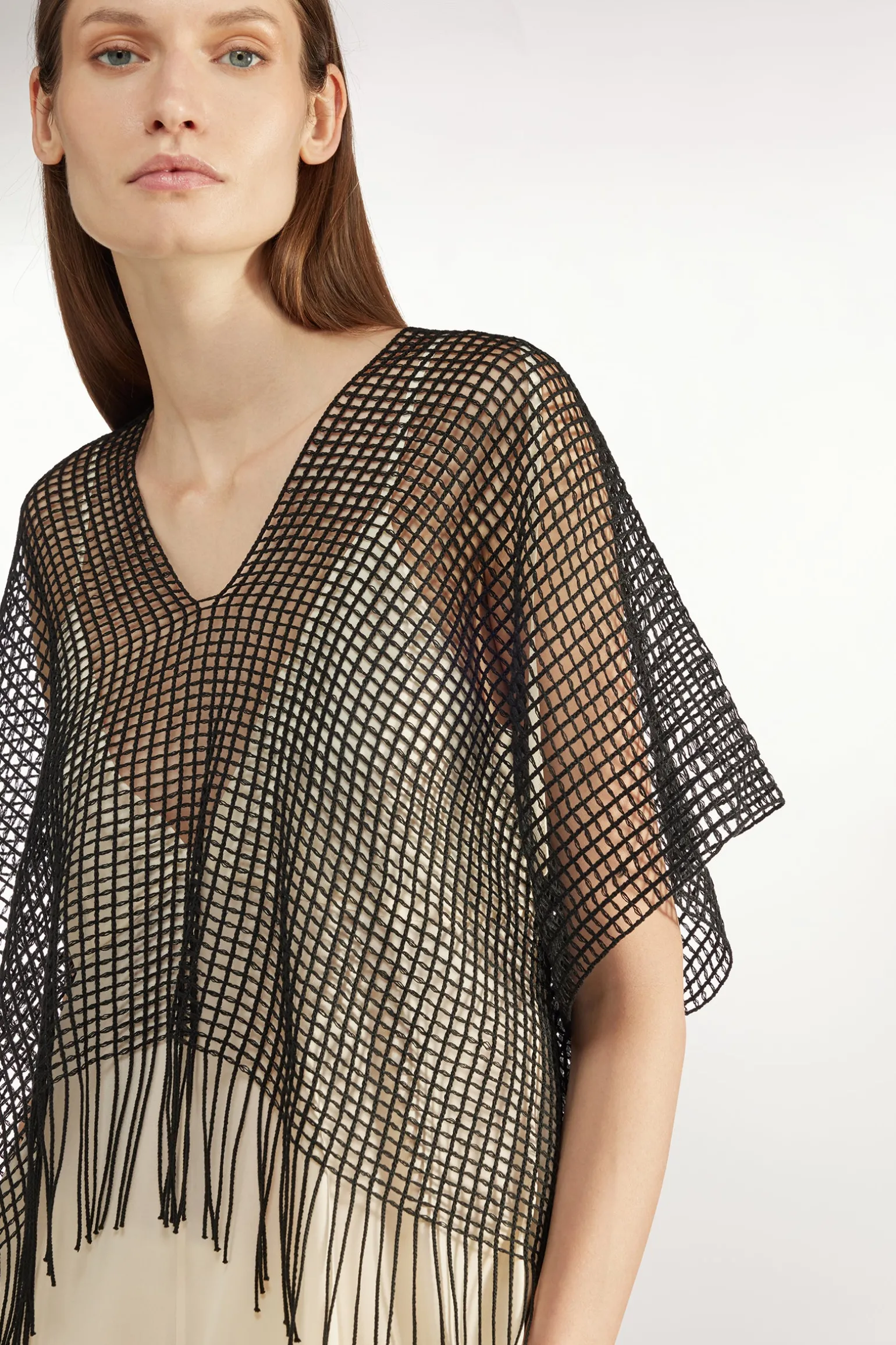 PONCHO EN FILET DE COTON