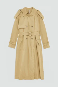 TRENCH-COAT EN SERGÃ DE COTON