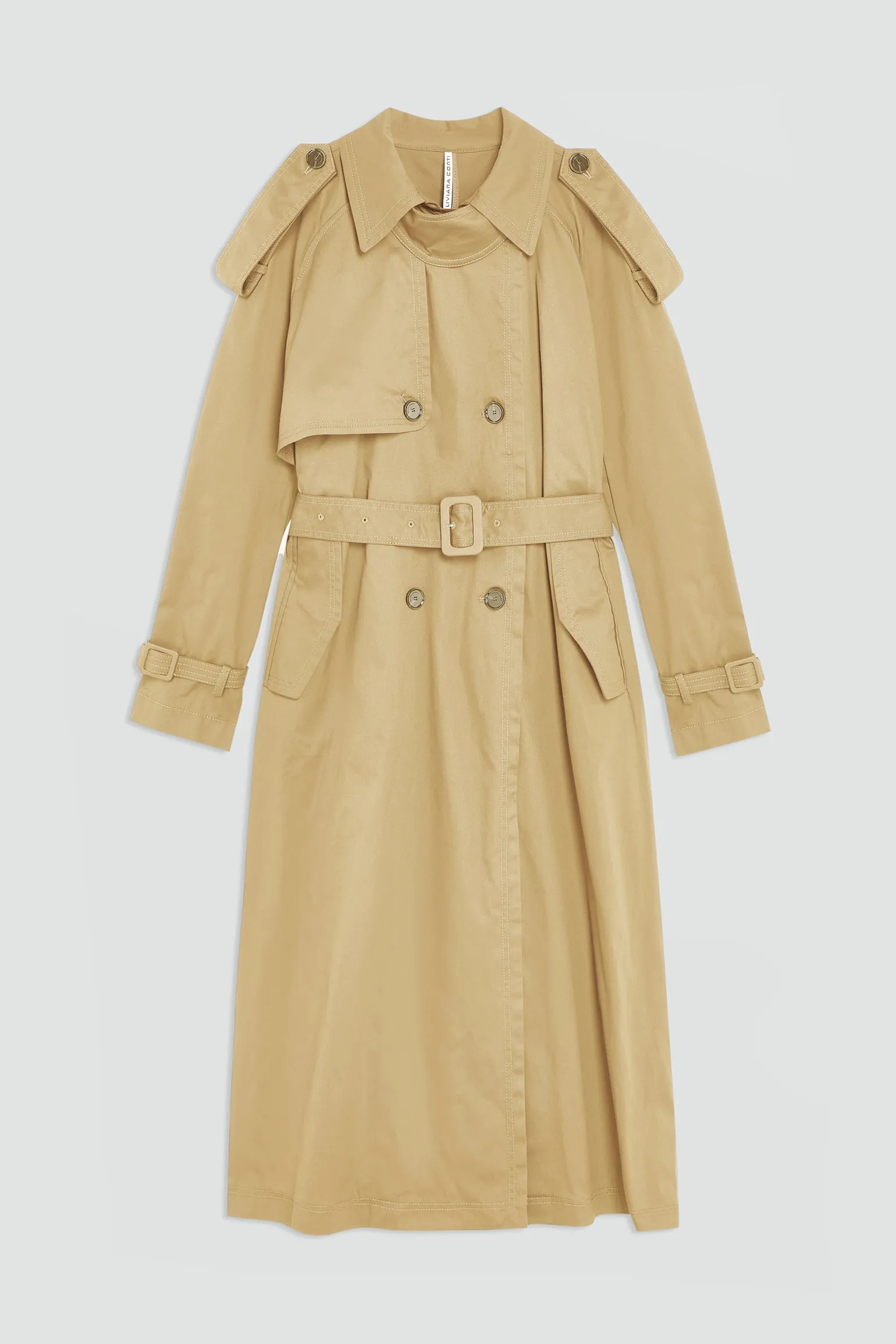 TRENCH-COAT EN SERGÃ DE COTON