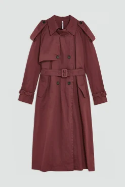 TRENCH-COAT EN SERGÃ DE COTON