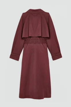 TRENCH-COAT EN SERGÃ DE COTON