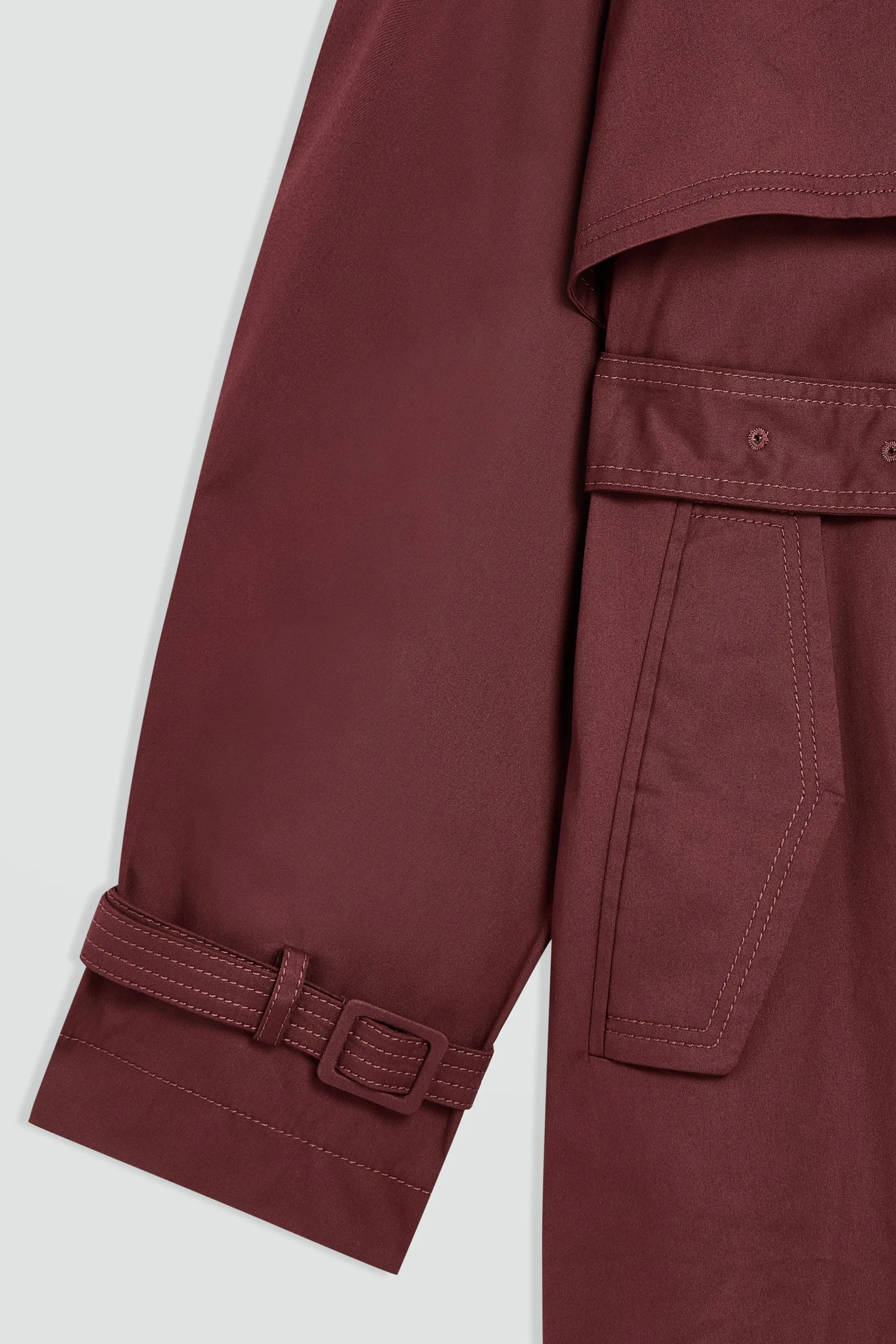 TRENCH-COAT EN SERGÃ DE COTON
